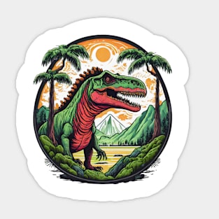 Dinosaur rounded color design Sticker